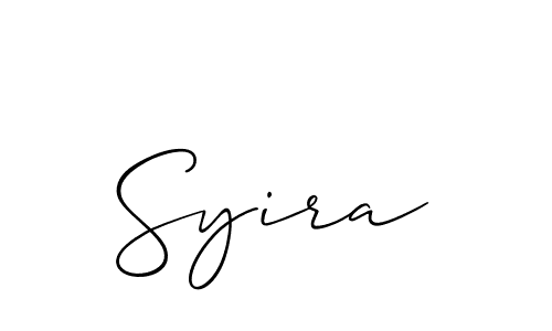 Also we have Syira name is the best signature style. Create professional handwritten signature collection using Allison_Script autograph style. Syira signature style 2 images and pictures png