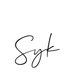 Make a beautiful signature design for name Syk. Use this online signature maker to create a handwritten signature for free. Syk signature style 2 images and pictures png