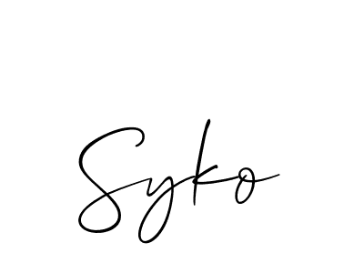 Also we have Syko name is the best signature style. Create professional handwritten signature collection using Allison_Script autograph style. Syko signature style 2 images and pictures png