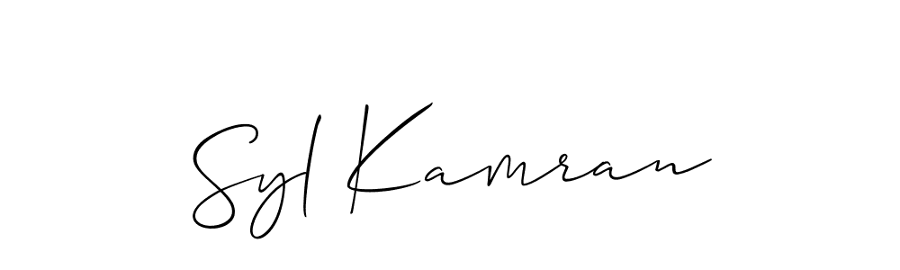 Use a signature maker to create a handwritten signature online. With this signature software, you can design (Allison_Script) your own signature for name Syl Kamran. Syl Kamran signature style 2 images and pictures png