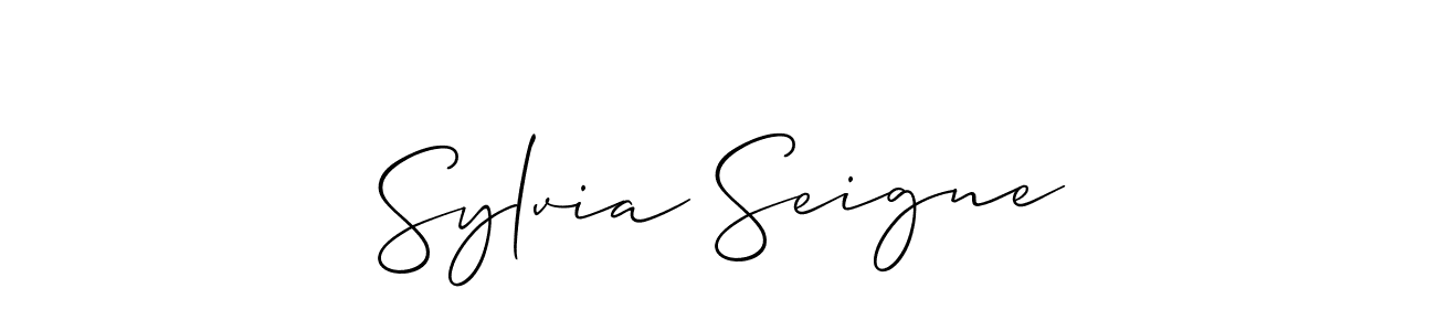 Use a signature maker to create a handwritten signature online. With this signature software, you can design (Allison_Script) your own signature for name Sylvia Seigne. Sylvia Seigne signature style 2 images and pictures png