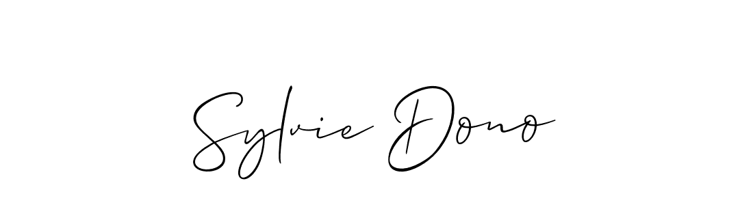 The best way (Allison_Script) to make a short signature is to pick only two or three words in your name. The name Sylvie Dono include a total of six letters. For converting this name. Sylvie Dono signature style 2 images and pictures png