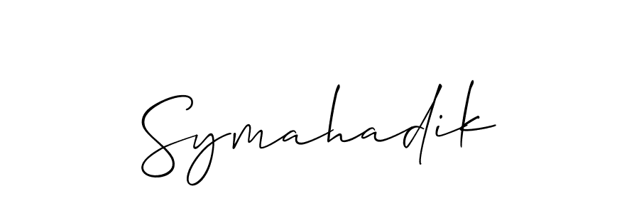 Similarly Allison_Script is the best handwritten signature design. Signature creator online .You can use it as an online autograph creator for name Symahadik. Symahadik signature style 2 images and pictures png