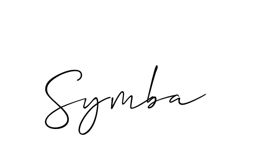 Design your own signature with our free online signature maker. With this signature software, you can create a handwritten (Allison_Script) signature for name Symba. Symba signature style 2 images and pictures png