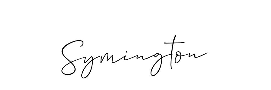 Create a beautiful signature design for name Symington. With this signature (Allison_Script) fonts, you can make a handwritten signature for free. Symington signature style 2 images and pictures png