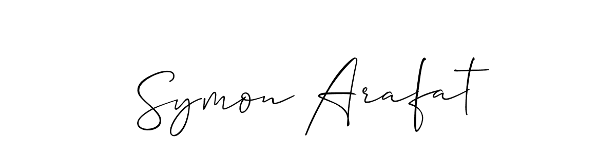 Similarly Allison_Script is the best handwritten signature design. Signature creator online .You can use it as an online autograph creator for name Symon Arafat. Symon Arafat signature style 2 images and pictures png