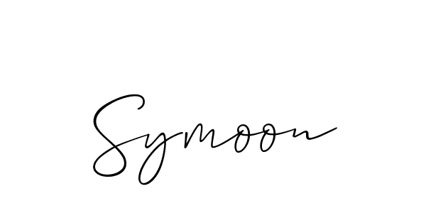 Design your own signature with our free online signature maker. With this signature software, you can create a handwritten (Allison_Script) signature for name Symoon. Symoon signature style 2 images and pictures png