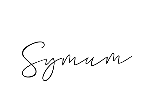 It looks lik you need a new signature style for name Symum. Design unique handwritten (Allison_Script) signature with our free signature maker in just a few clicks. Symum signature style 2 images and pictures png