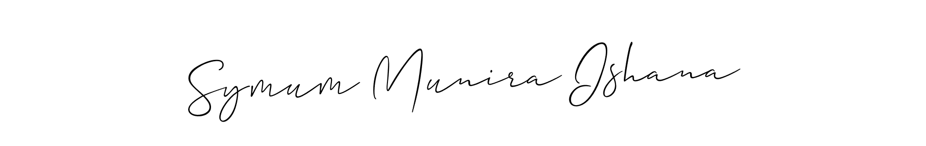 Create a beautiful signature design for name Symum Munira Ishana. With this signature (Allison_Script) fonts, you can make a handwritten signature for free. Symum Munira Ishana signature style 2 images and pictures png