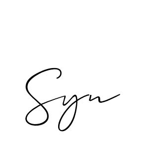 How to make Syn signature? Allison_Script is a professional autograph style. Create handwritten signature for Syn name. Syn signature style 2 images and pictures png