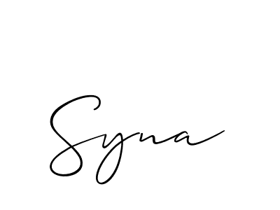 Allison_Script is a professional signature style that is perfect for those who want to add a touch of class to their signature. It is also a great choice for those who want to make their signature more unique. Get Syna name to fancy signature for free. Syna signature style 2 images and pictures png