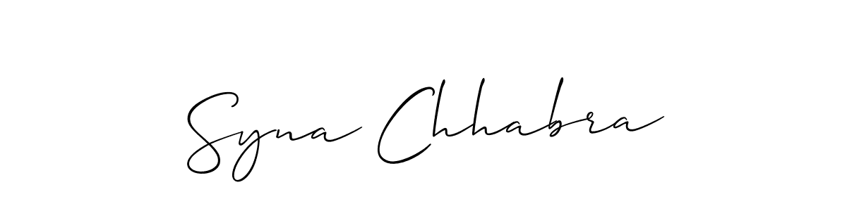 Also we have Syna Chhabra name is the best signature style. Create professional handwritten signature collection using Allison_Script autograph style. Syna Chhabra signature style 2 images and pictures png