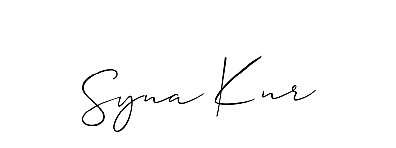 Design your own signature with our free online signature maker. With this signature software, you can create a handwritten (Allison_Script) signature for name Syna Knr. Syna Knr signature style 2 images and pictures png