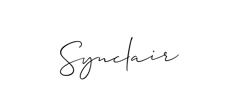 Use a signature maker to create a handwritten signature online. With this signature software, you can design (Allison_Script) your own signature for name Synclair. Synclair signature style 2 images and pictures png