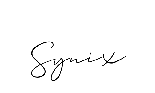 Design your own signature with our free online signature maker. With this signature software, you can create a handwritten (Allison_Script) signature for name Synix. Synix signature style 2 images and pictures png