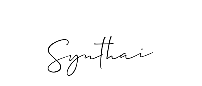 Design your own signature with our free online signature maker. With this signature software, you can create a handwritten (Allison_Script) signature for name Synthai. Synthai signature style 2 images and pictures png