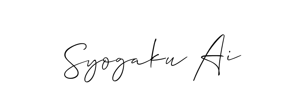 if you are searching for the best signature style for your name Syogaku Ai. so please give up your signature search. here we have designed multiple signature styles  using Allison_Script. Syogaku Ai signature style 2 images and pictures png