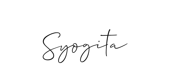 if you are searching for the best signature style for your name Syogita. so please give up your signature search. here we have designed multiple signature styles  using Allison_Script. Syogita signature style 2 images and pictures png