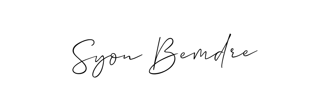 Best and Professional Signature Style for Syon Bemdre. Allison_Script Best Signature Style Collection. Syon Bemdre signature style 2 images and pictures png