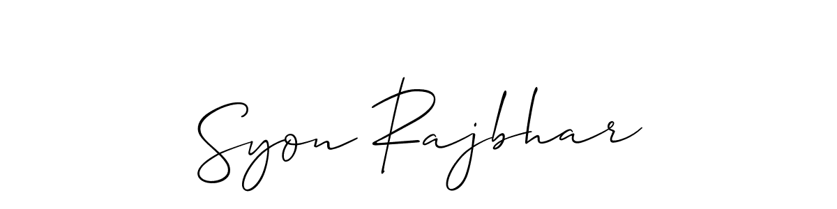 You can use this online signature creator to create a handwritten signature for the name Syon Rajbhar. This is the best online autograph maker. Syon Rajbhar signature style 2 images and pictures png