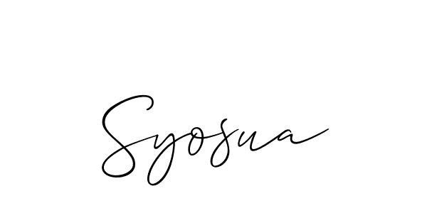 The best way (Allison_Script) to make a short signature is to pick only two or three words in your name. The name Syosua include a total of six letters. For converting this name. Syosua signature style 2 images and pictures png