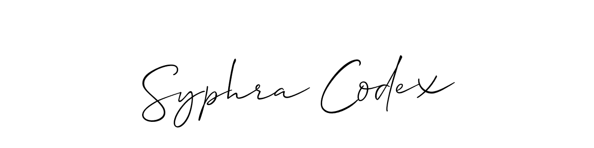 You should practise on your own different ways (Allison_Script) to write your name (Syphra Codex) in signature. don't let someone else do it for you. Syphra Codex signature style 2 images and pictures png