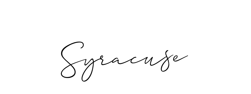 You should practise on your own different ways (Allison_Script) to write your name (Syracuse) in signature. don't let someone else do it for you. Syracuse signature style 2 images and pictures png