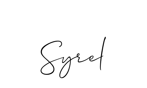 Also You can easily find your signature by using the search form. We will create Syrel name handwritten signature images for you free of cost using Allison_Script sign style. Syrel signature style 2 images and pictures png