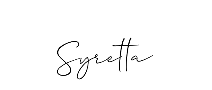 Syretta stylish signature style. Best Handwritten Sign (Allison_Script) for my name. Handwritten Signature Collection Ideas for my name Syretta. Syretta signature style 2 images and pictures png