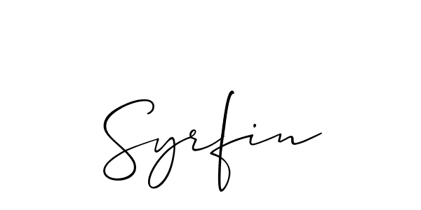 How to make Syrfin signature? Allison_Script is a professional autograph style. Create handwritten signature for Syrfin name. Syrfin signature style 2 images and pictures png