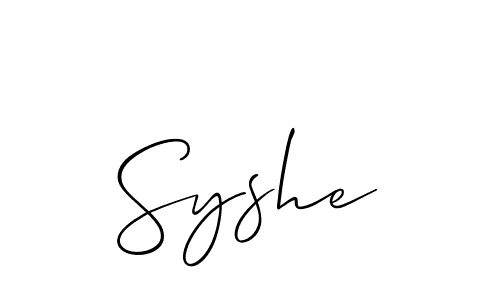 How to make Syshe name signature. Use Allison_Script style for creating short signs online. This is the latest handwritten sign. Syshe signature style 2 images and pictures png