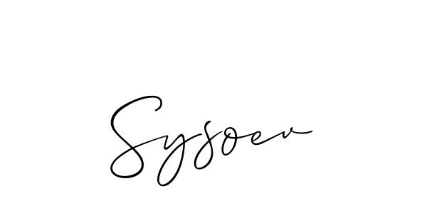 Similarly Allison_Script is the best handwritten signature design. Signature creator online .You can use it as an online autograph creator for name Sysoev. Sysoev signature style 2 images and pictures png