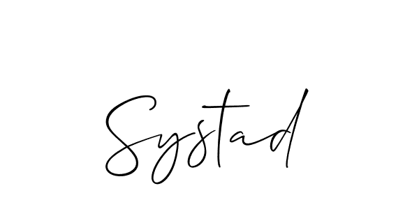 Make a beautiful signature design for name Systad. Use this online signature maker to create a handwritten signature for free. Systad signature style 2 images and pictures png