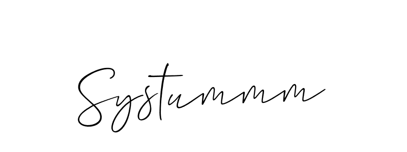 if you are searching for the best signature style for your name Systummm. so please give up your signature search. here we have designed multiple signature styles  using Allison_Script. Systummm signature style 2 images and pictures png