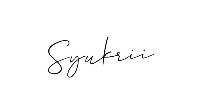 Syukrii stylish signature style. Best Handwritten Sign (Allison_Script) for my name. Handwritten Signature Collection Ideas for my name Syukrii. Syukrii signature style 2 images and pictures png