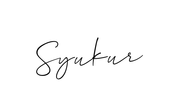 Also we have Syukur name is the best signature style. Create professional handwritten signature collection using Allison_Script autograph style. Syukur signature style 2 images and pictures png