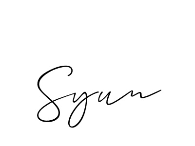 You should practise on your own different ways (Allison_Script) to write your name (Syun) in signature. don't let someone else do it for you. Syun signature style 2 images and pictures png