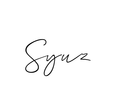 Syuz stylish signature style. Best Handwritten Sign (Allison_Script) for my name. Handwritten Signature Collection Ideas for my name Syuz. Syuz signature style 2 images and pictures png