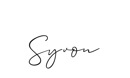 Use a signature maker to create a handwritten signature online. With this signature software, you can design (Allison_Script) your own signature for name Syvon. Syvon signature style 2 images and pictures png