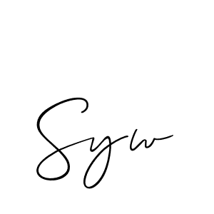 Also You can easily find your signature by using the search form. We will create Syw name handwritten signature images for you free of cost using Allison_Script sign style. Syw signature style 2 images and pictures png