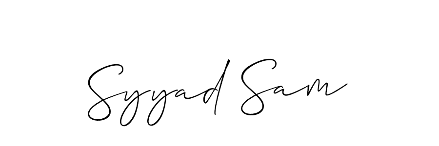 It looks lik you need a new signature style for name Syyad Sam. Design unique handwritten (Allison_Script) signature with our free signature maker in just a few clicks. Syyad Sam signature style 2 images and pictures png