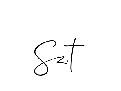 Create a beautiful signature design for name Sz.t. With this signature (Allison_Script) fonts, you can make a handwritten signature for free. Sz.t signature style 2 images and pictures png