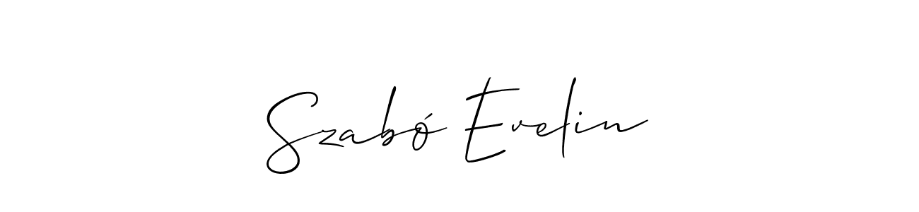 Use a signature maker to create a handwritten signature online. With this signature software, you can design (Allison_Script) your own signature for name Szabó Evelin. Szabó Evelin signature style 2 images and pictures png