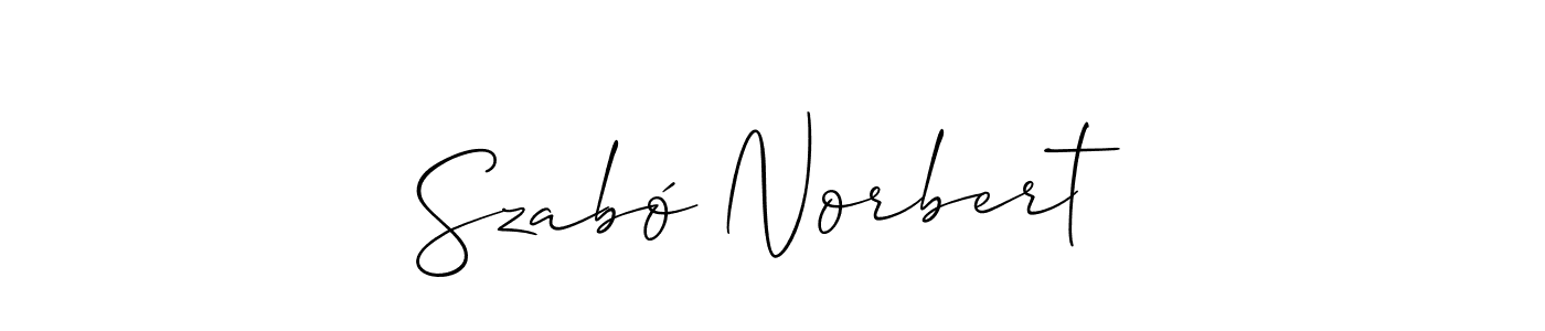 Create a beautiful signature design for name Szabó Norbert. With this signature (Allison_Script) fonts, you can make a handwritten signature for free. Szabó Norbert signature style 2 images and pictures png