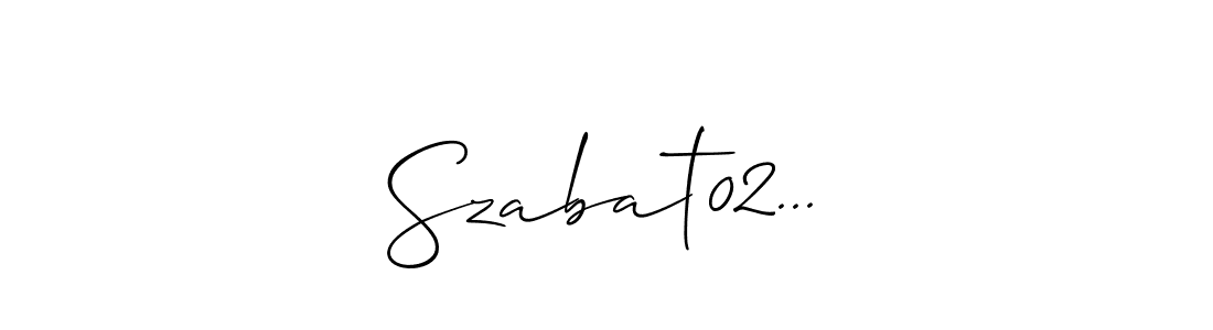 Use a signature maker to create a handwritten signature online. With this signature software, you can design (Allison_Script) your own signature for name Szabat02.... Szabat02... signature style 2 images and pictures png