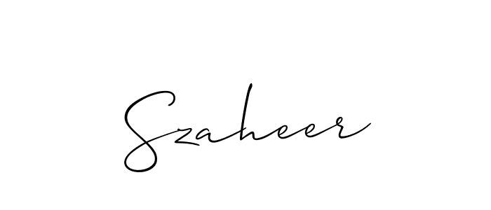 Make a short Szaheer signature style. Manage your documents anywhere anytime using Allison_Script. Create and add eSignatures, submit forms, share and send files easily. Szaheer signature style 2 images and pictures png