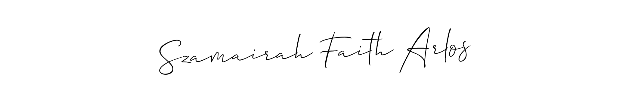 You should practise on your own different ways (Allison_Script) to write your name (Szamairah Faith Arlos) in signature. don't let someone else do it for you. Szamairah Faith Arlos signature style 2 images and pictures png
