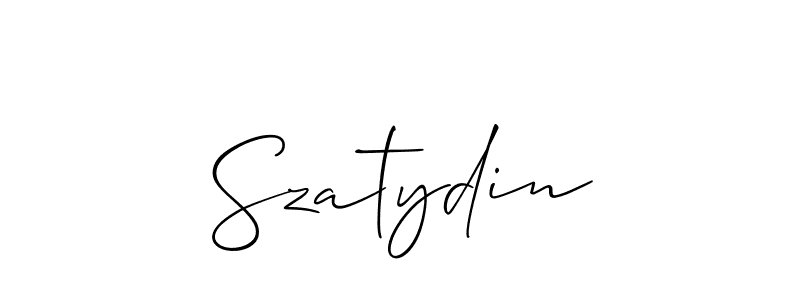It looks lik you need a new signature style for name Szatydin. Design unique handwritten (Allison_Script) signature with our free signature maker in just a few clicks. Szatydin signature style 2 images and pictures png