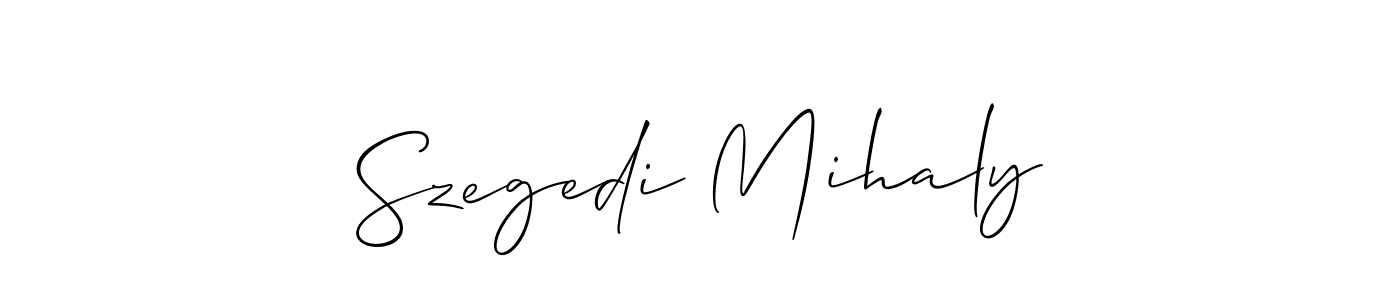 Use a signature maker to create a handwritten signature online. With this signature software, you can design (Allison_Script) your own signature for name Szegedi Mihaly. Szegedi Mihaly signature style 2 images and pictures png