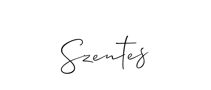 How to make Szentes name signature. Use Allison_Script style for creating short signs online. This is the latest handwritten sign. Szentes signature style 2 images and pictures png